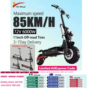 [8 models]10/11 Inch 48V-72V 1000W-6000W  Off Road Electric  Scooter