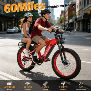 Electric Bike, 1500W Peak Ebikes for Adults - Thumbnail Image 3